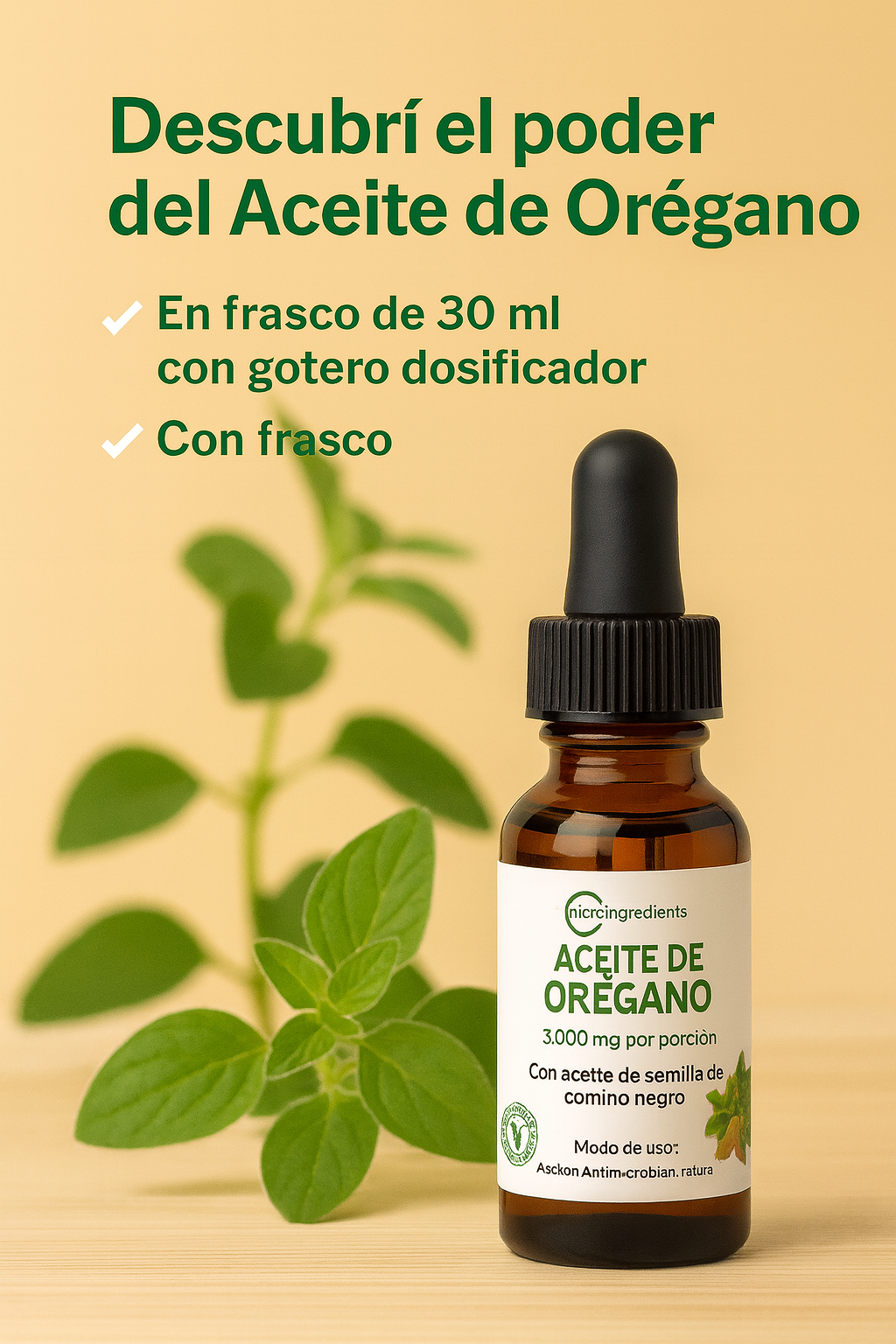 Aceite De Oregano En Gotas 100 Natural