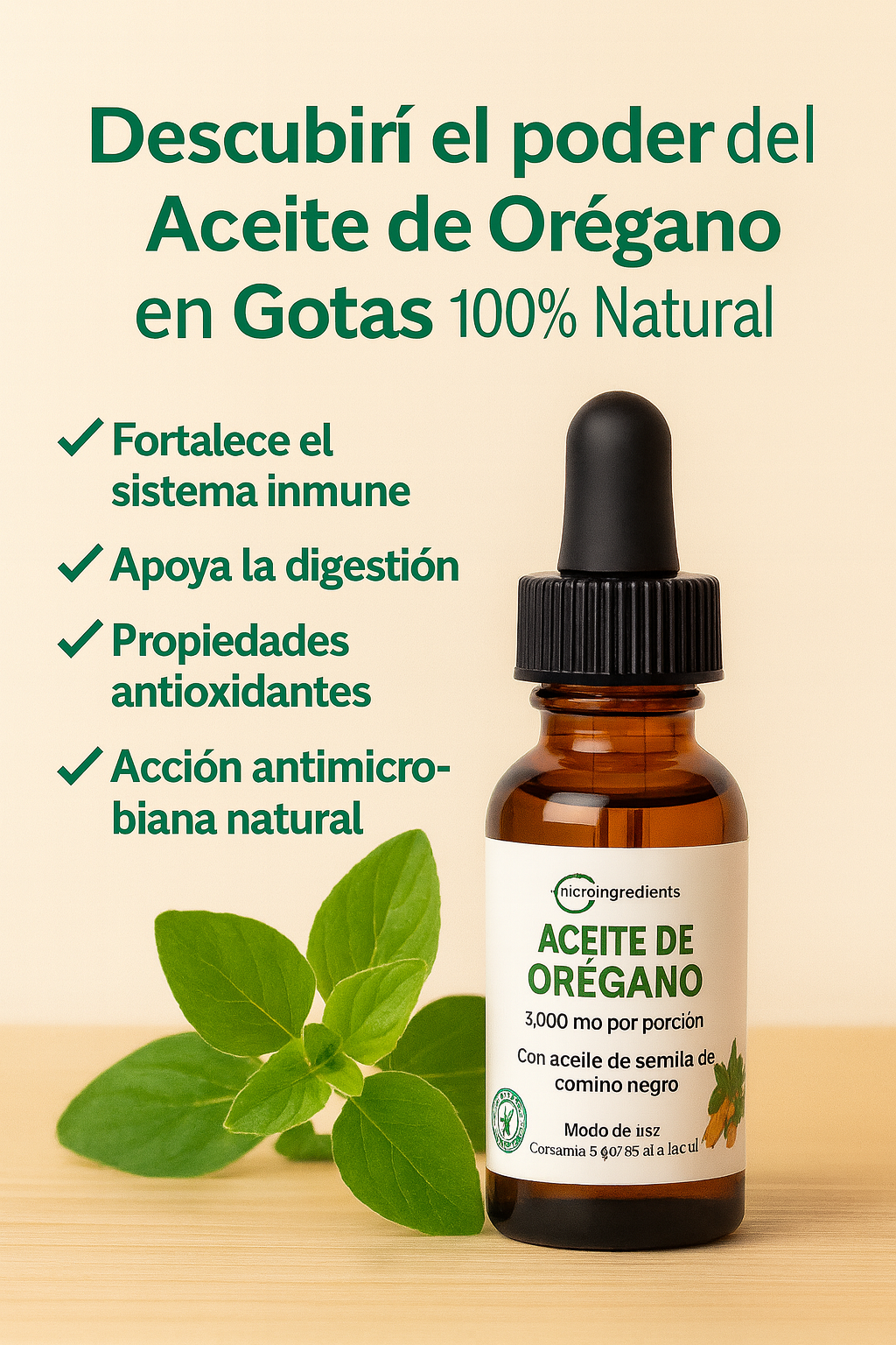 Aceite De Oregano En Gotas 100 Natural